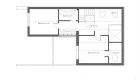 Image illustrating first floor plan of feasibility scheme for a 2 bedroom house