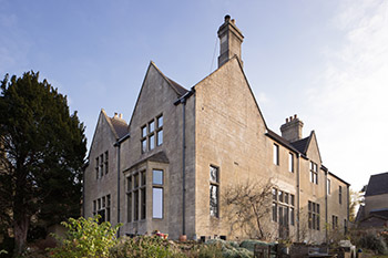 Image showing the external view of The Old Vicarage, a bath stone nineteenth century rectory in bath