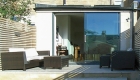 Image showing the clean lines of the contemporary extension to a modest mid-terrace house in Bath.