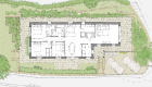 Drawing of a single storey sustainable design on a challenging site
