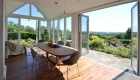 Kingsfield house Bath extension, dining room extension with view of garden