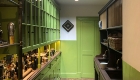 Manor house rustic pantry green with wood floor