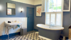 view of renovated bathroom with freestanding bath
