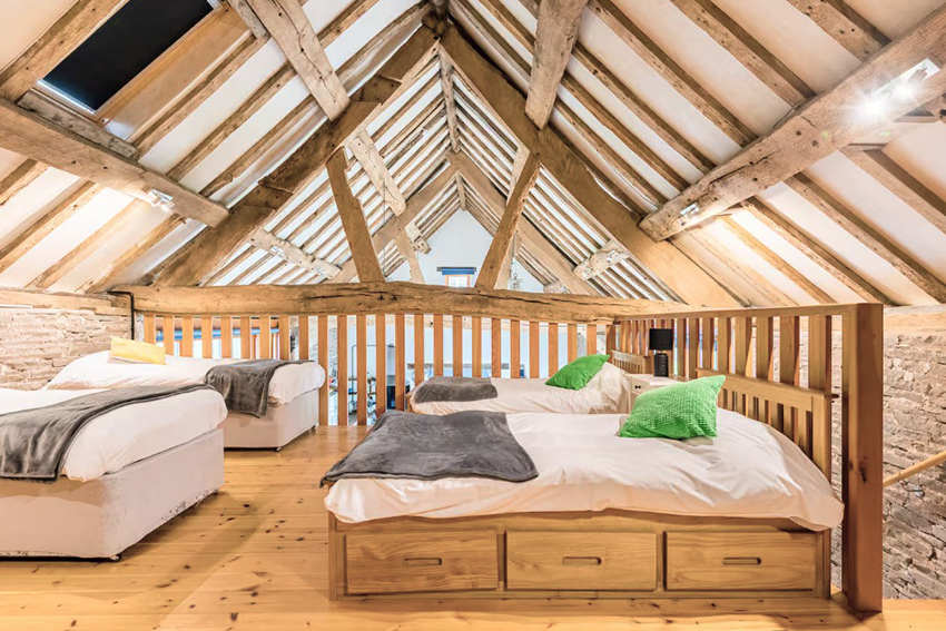 image of Jamie's Farm Herefordshire barn conversion bedroom