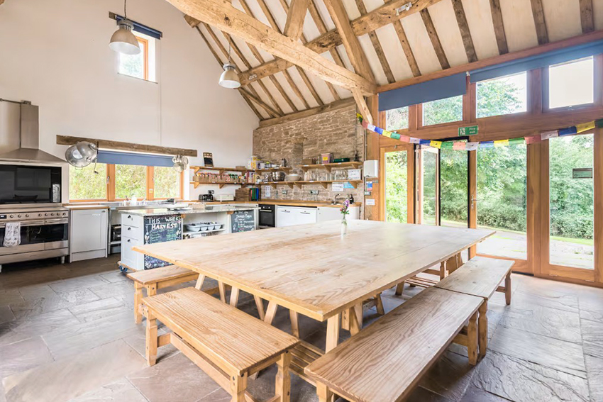 image of Jamie's Farm Herefordshire barn conversion dining room